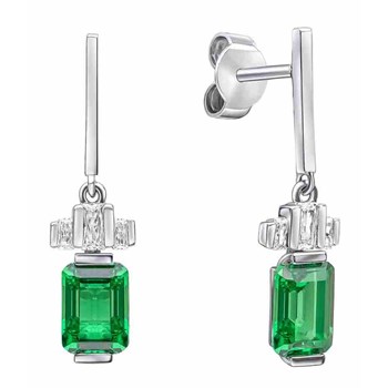 925 silver green and white zirconium earring