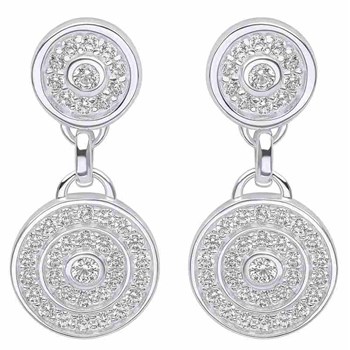 Trendy zirconium earring in 925 sterling silver