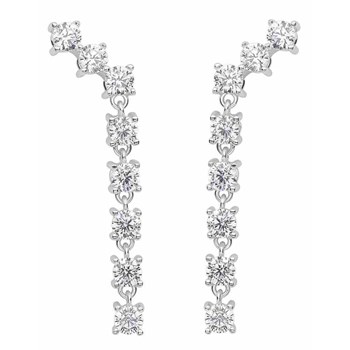 Trendy zirconium earring in 925 sterling silver