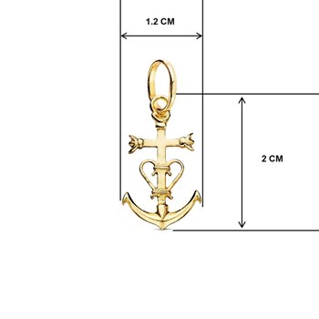 Collier - Médaille Croix Camarguaise Or Jaune - Chaine Dorée