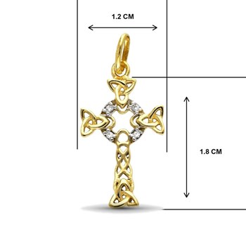 Collier - Médaille Croix Or Jaune - Croix Celtique - Chaine Dorée