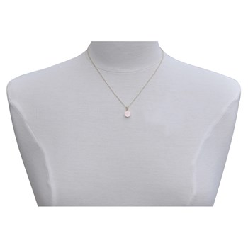 Gold-plated Rose Quartz Pearl Pendant Necklace