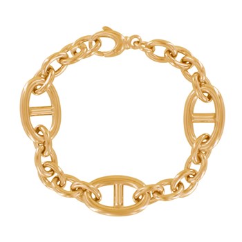 Bracelet Plaqué Or Trois Grands Maillons Marin