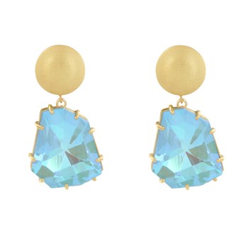 Clip Oorbellen In reliëf Goud Metaal en Grote Strass