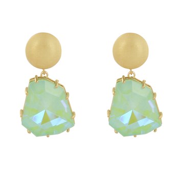 Clip Oorbellen In reliëf Goud Metaal en Grote Strass