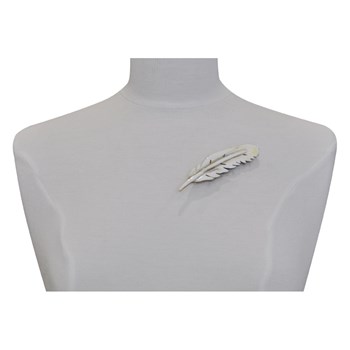 Broche Plume en Corne Naturel Modèle 4