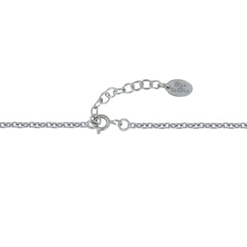 Collier Chaine Argent 925 Breloques Cinq Perles de Larimar Facettées Anneaux et Perles Argent