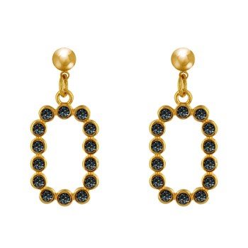 Boucles d'Oreilles Laiton Doré Anneaux de Petits Disques Résine Pailletée