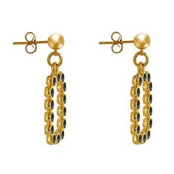 Boucles d'Oreilles Laiton Doré Anneaux de Petits Disques Résine Pailletée