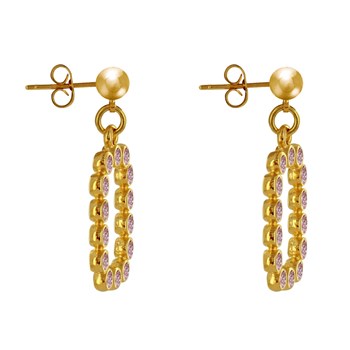 Boucles d'Oreilles Laiton Doré Anneaux de Petits Disques Résine Pailletée