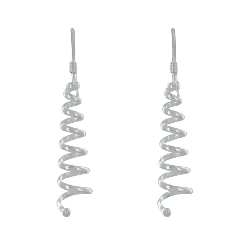 Boucles d'Oreilles Argent 925 Cône Tourbillon - vue 2