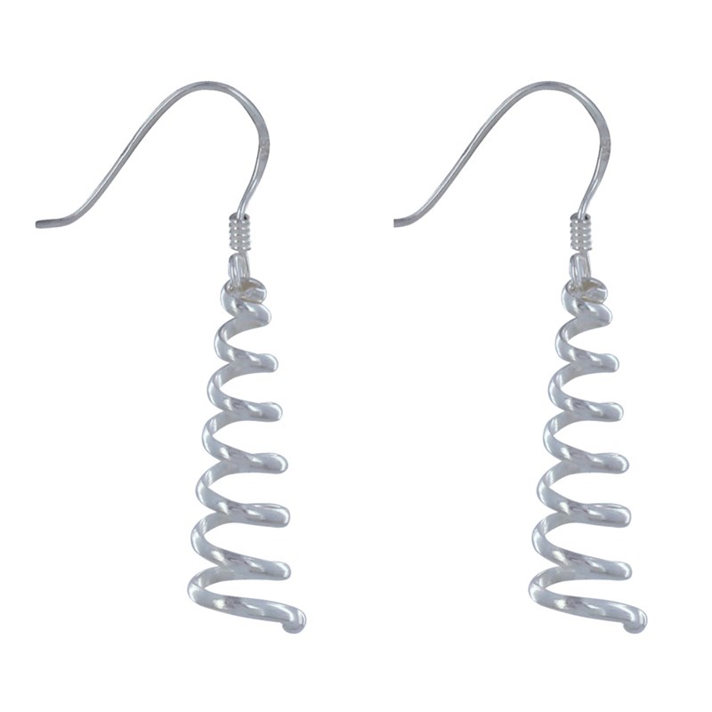 Boucles d'Oreilles Argent 925 Cône Tourbillon - vue 3