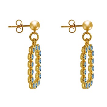 Boucles d'Oreilles Laiton Doré Anneaux de Petits Disques Résine Pailletée