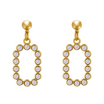 Boucles d'Oreilles Laiton Doré Anneaux de Petits Disques Résine Pailletée