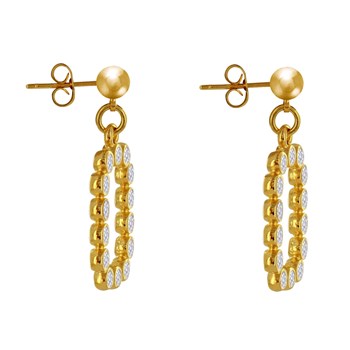 Boucles d'Oreilles Laiton Doré Anneaux de Petits Disques Résine Pailletée