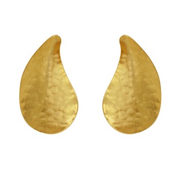 Verguld messing oorbellen met ronde bladeren