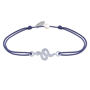 Bracelet Lien Serpent Argent 925 - Bleu Navy