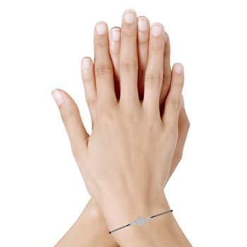 925 Silver Snake Link Bracelet - Grey