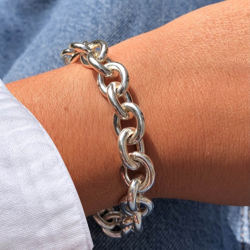 Bracelet Argent 925 Gourmette Gros Maillons - vue 3
