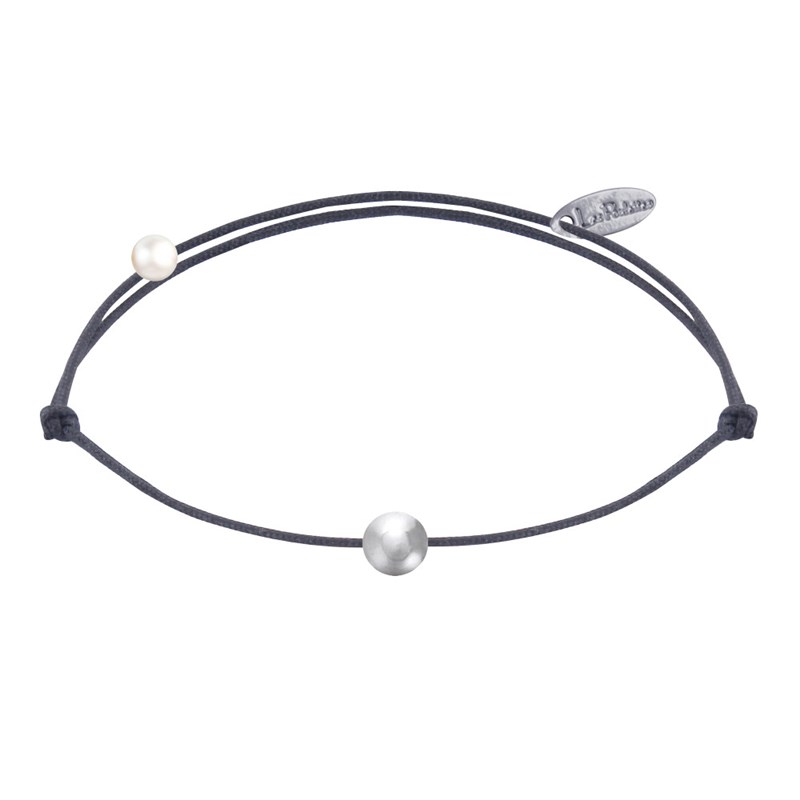 Bracelet Lien Petite Perle Argent 925 - Gris