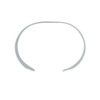 Bracelet Laiton Argenté Manchette Plate Martelée