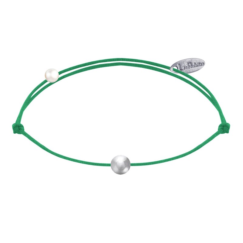 Bracelet Lien Petite Perle Argent 925 - Vert