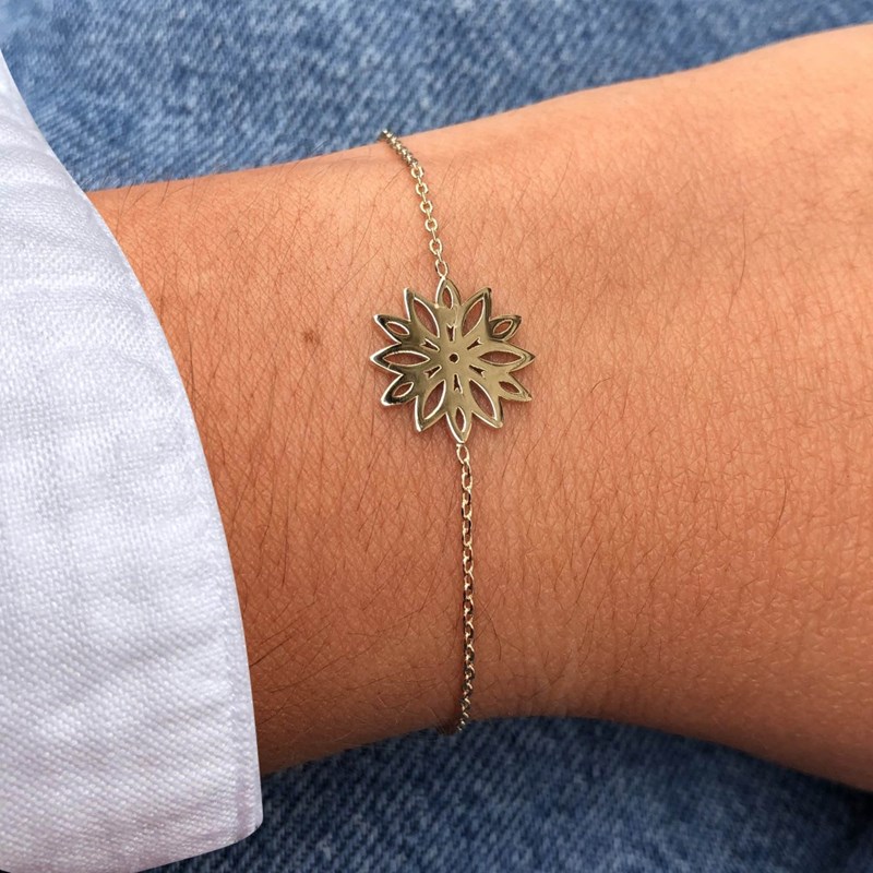 Bracelet Plaqué Or Fleur de Nénuphar - vue 3