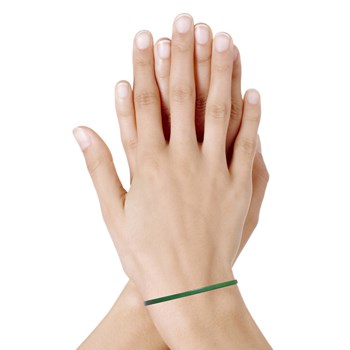 Bracelet Femme Cuir Simple Plat Fermoir Acier Inoxydable - Vert Foncé