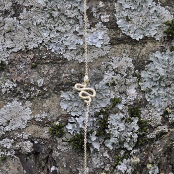 Bracelet Plaqué Or Serpent aux Yeux Verts