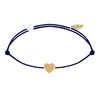 Bracelet Lien Plaqué Or Mini Coeur - Bleu Navy - vue V1