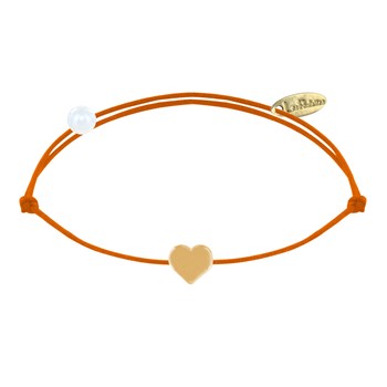 Bracelet Lien Plaqué Or Mini Coeur - Orange