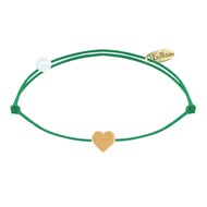Bracelet Lien Plaqué Or Mini Coeur - Vert