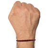 Bracelet Homme Cuir Tréssé Rond Bicolore 19cm - Rouge - vue V2