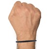 Bracelet Homme Cuir Tréssé Rond Bicolore 19cm - Gris - vue V2