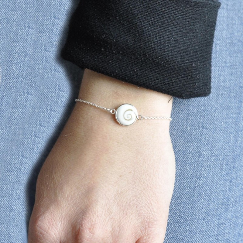 Bracelet Argent 925 Oeil de Sainte Lucie Rond - Moyen Modèle - vue 4
