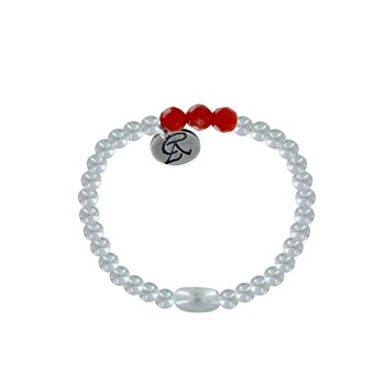 Bague Argent 925 Elastique Bille et Trois Perles de Cornaline Facettée