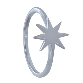 Bague Argent 925 Rhodié Etoile du Berger