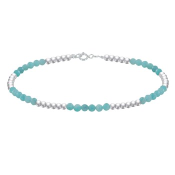 Bracelet Perles Argent 925 et Perles d'Amazonite Facetté M1