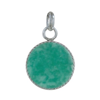 Pendentif Argent 925 Rond Dentelé d'Amazonite