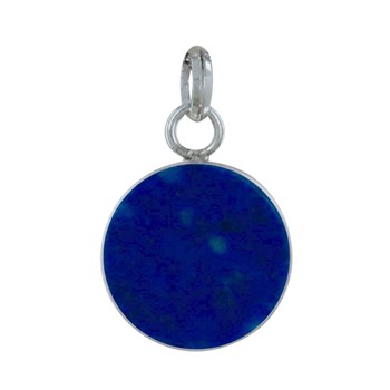 Pendentif Argent 925 Rond Lisse de Lapis Lazuli