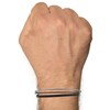 Bracelet Homme Cuir Simple et Câble Acier Inoxydable - Noir - vue V2