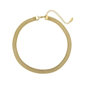 Gold-plated steel beads necklace