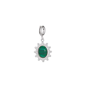 Malachite Steel Charm Cameo