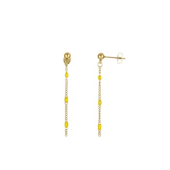 Geel verguld stalen rozenkrans oorbellen