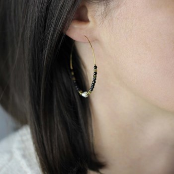 Boucles Mélo Agate noire