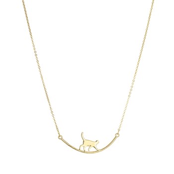 Collier chat perché doré