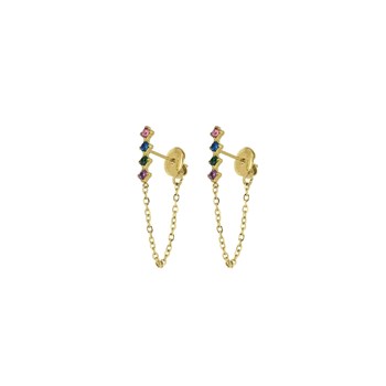 Ellia meerkleurig verguld stalen oorbellen