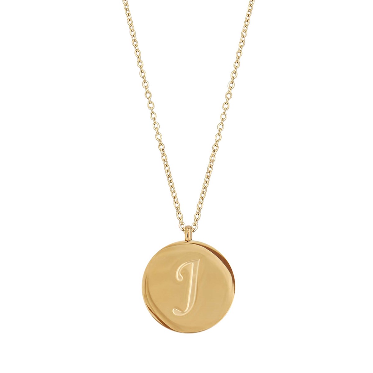 Collier Lettre J acier doré or