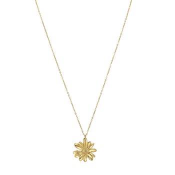 Marguerite gold-plated steel necklace