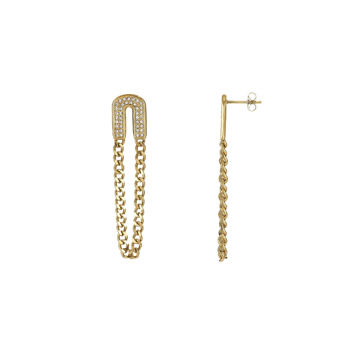 Boucles Riva acier doré or